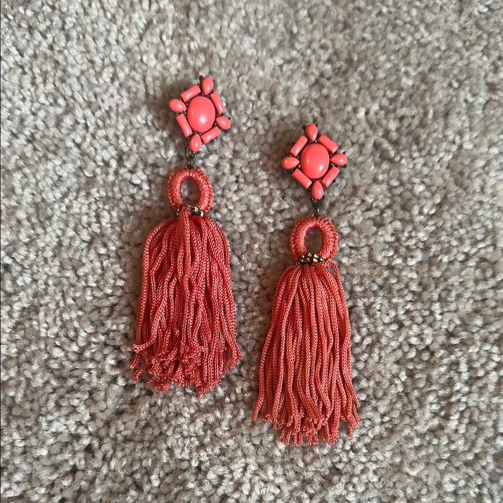 Baublebar Coral Tassel Earrings
